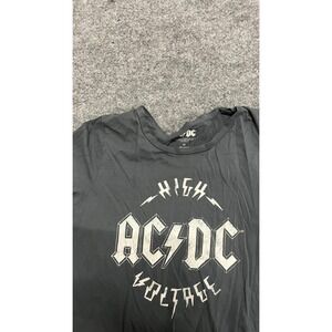 AC/DC T-Shirt Womens Size M Charcoal Gray High Voltage Graphic Band Tee Cotton